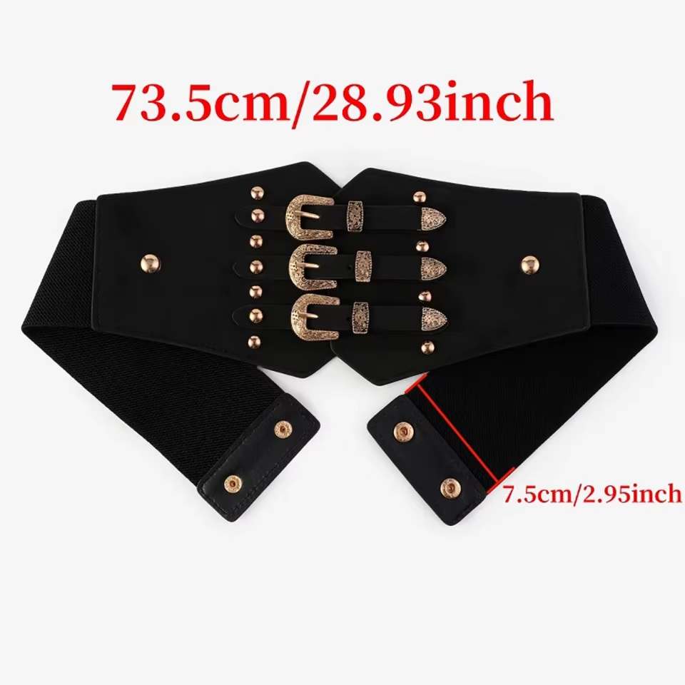 Renaissance Corset Belt Wide PU Leather Waist Belt - Clover's Charm