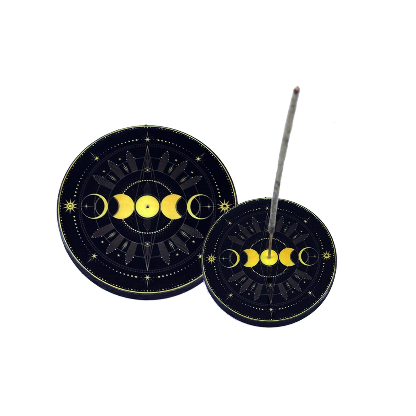 Incense sticks with decorative packaging featuring moon phases on a white background - Clover's Charm