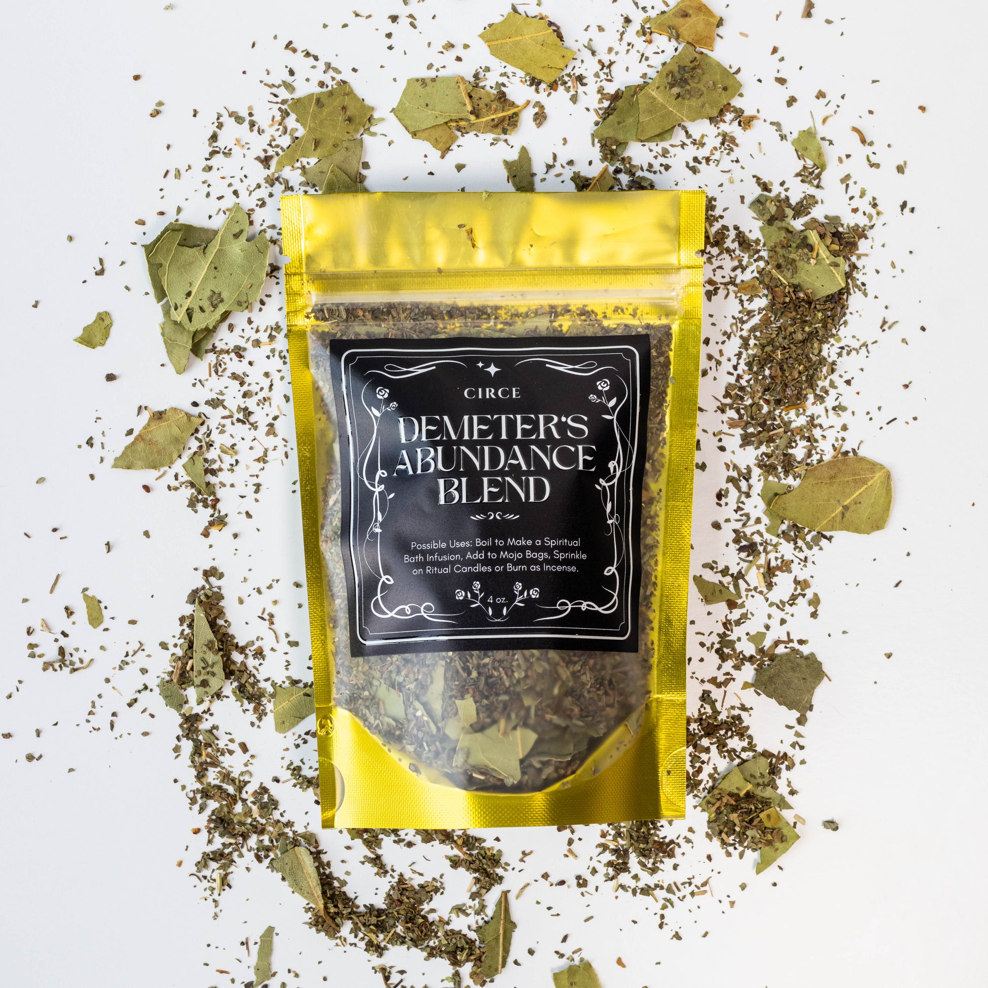 Herbal Ritual Blend by Circe Boutique featuring four herbs for cleansing, love, and prosperity in a natural incense form.