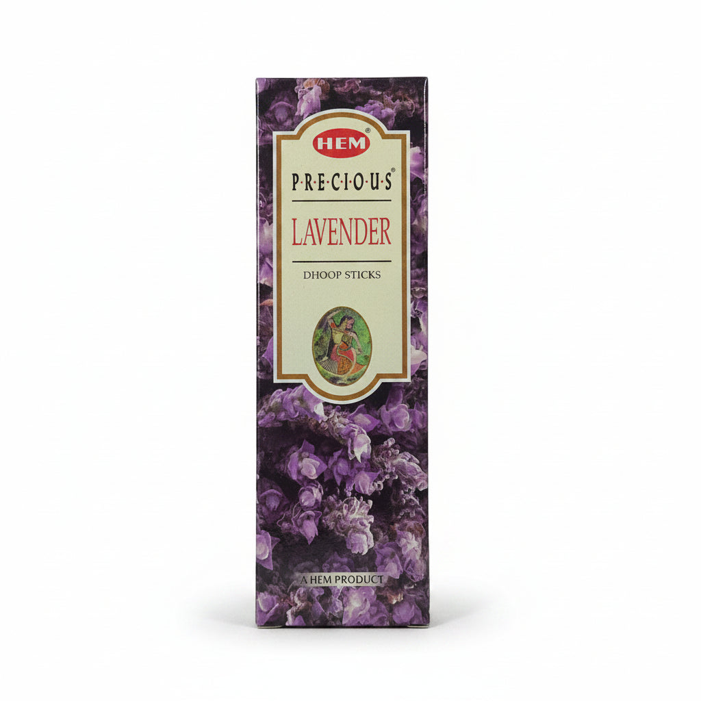 Pack of HEM Precious Lavender dhoop sticks on a white background. - Clover's Charm