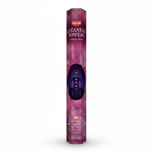 Hem incense stick packaging with purple design on a white background. 
-Clover's Charm