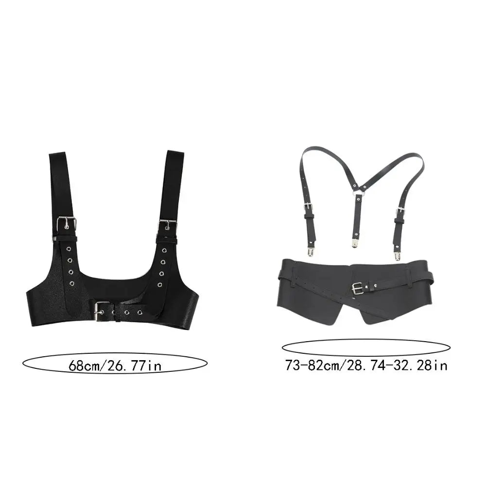 Corset Belt PU Leather Harness Top Wide Waistband - Clover's Charm