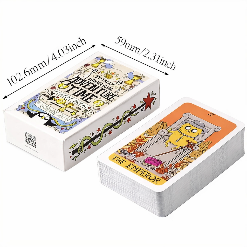 Fantasy tarot deck card size and box
on a white background