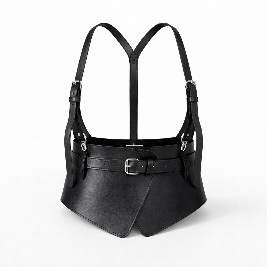 Corset Belt PU Leather Harness Top Wide Waistband - Clover's Charm