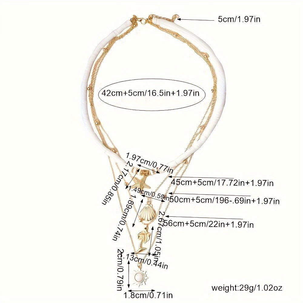 Necklace with measurements on a white background