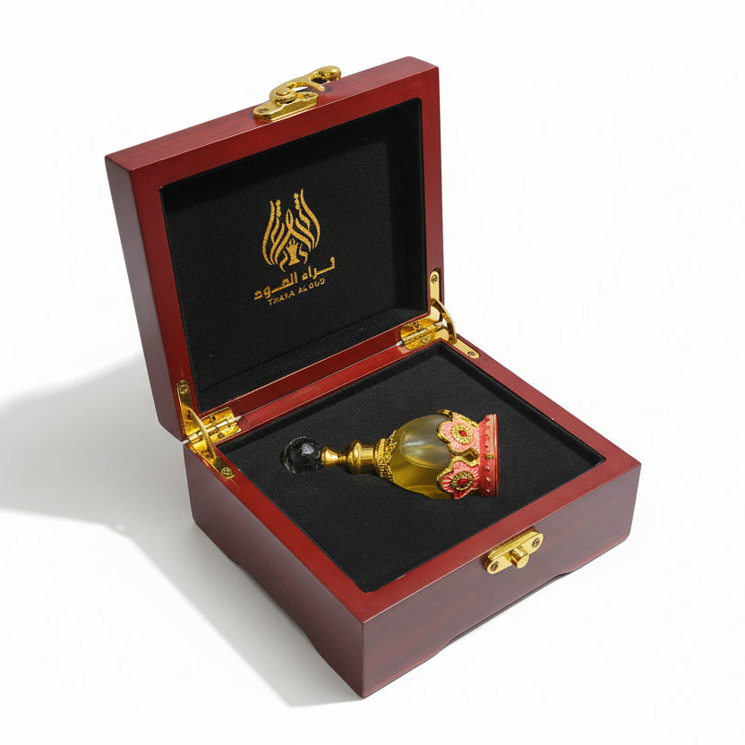 Burst Forth Sandalwood Essential Oil Perfume Gift Set open gift box display