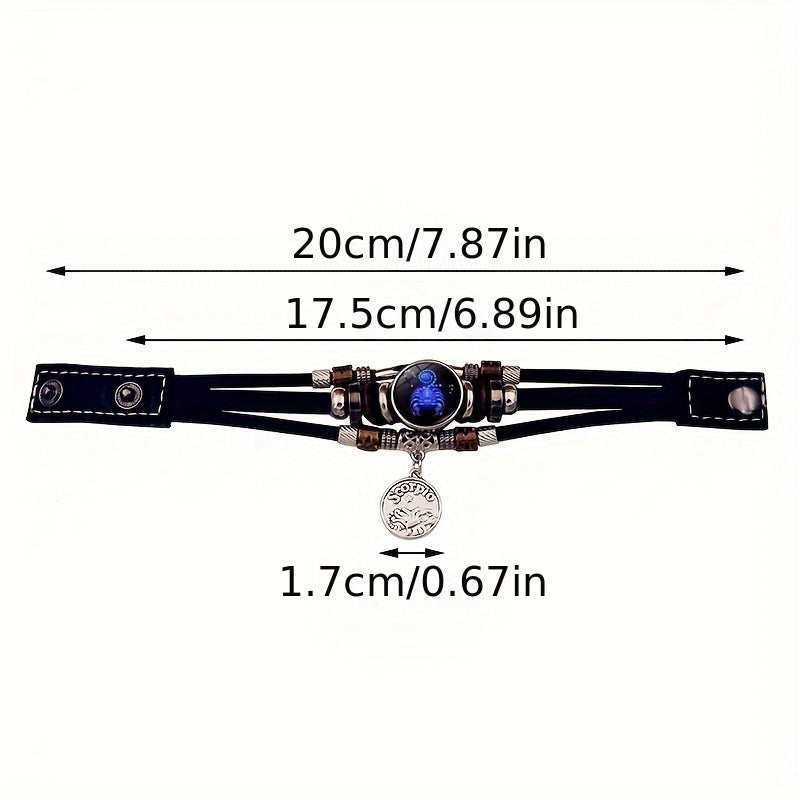 Black leather choker with measurements on a white background