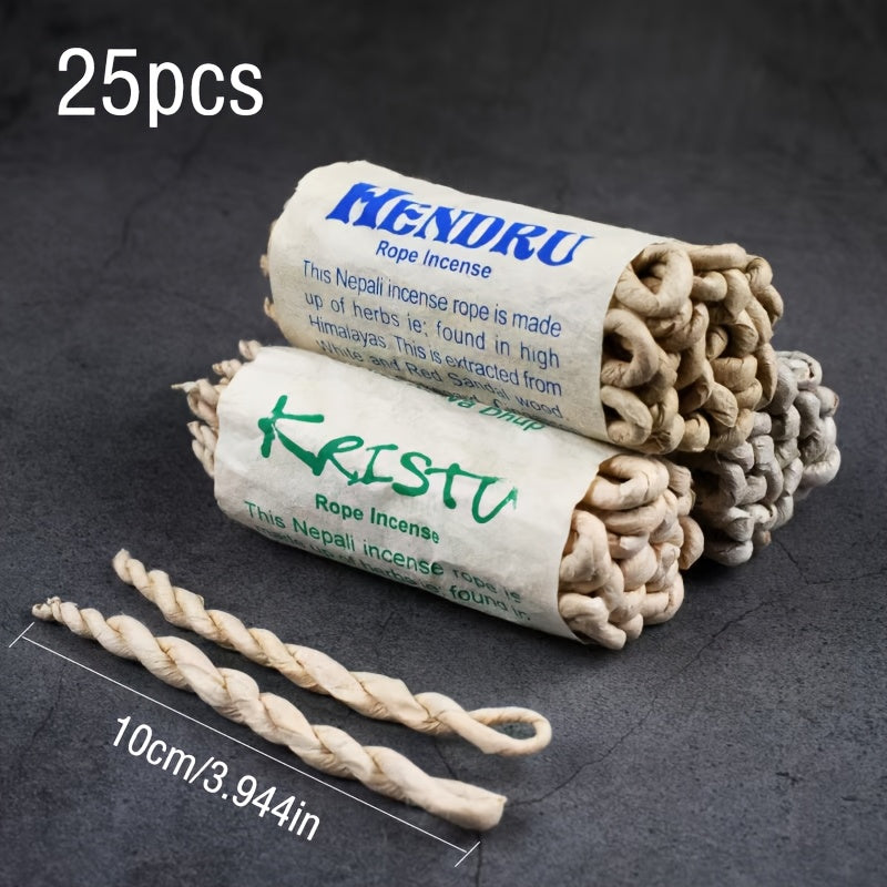 Himalayan rope incense bundle showing twisted rope detail