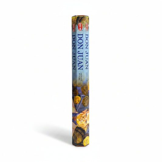 Pack of Don Juan incense sticks with colorful packaging on a white background -Clover's Charm