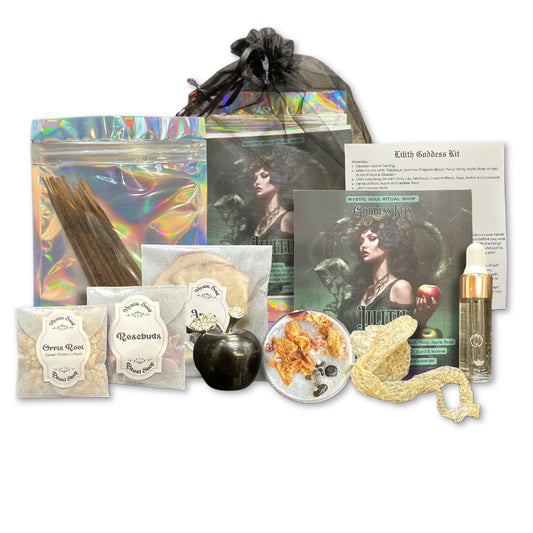 lilith intention ritual kit with herbs oil incense obsidian apple