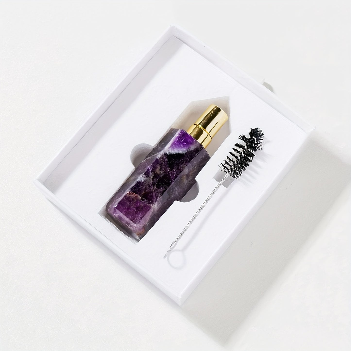Refillable natural crystal stone perfume bottle gift box presentation
