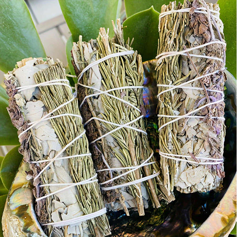 Sage incense stick decor set with white sage rosemary and lavender bundle