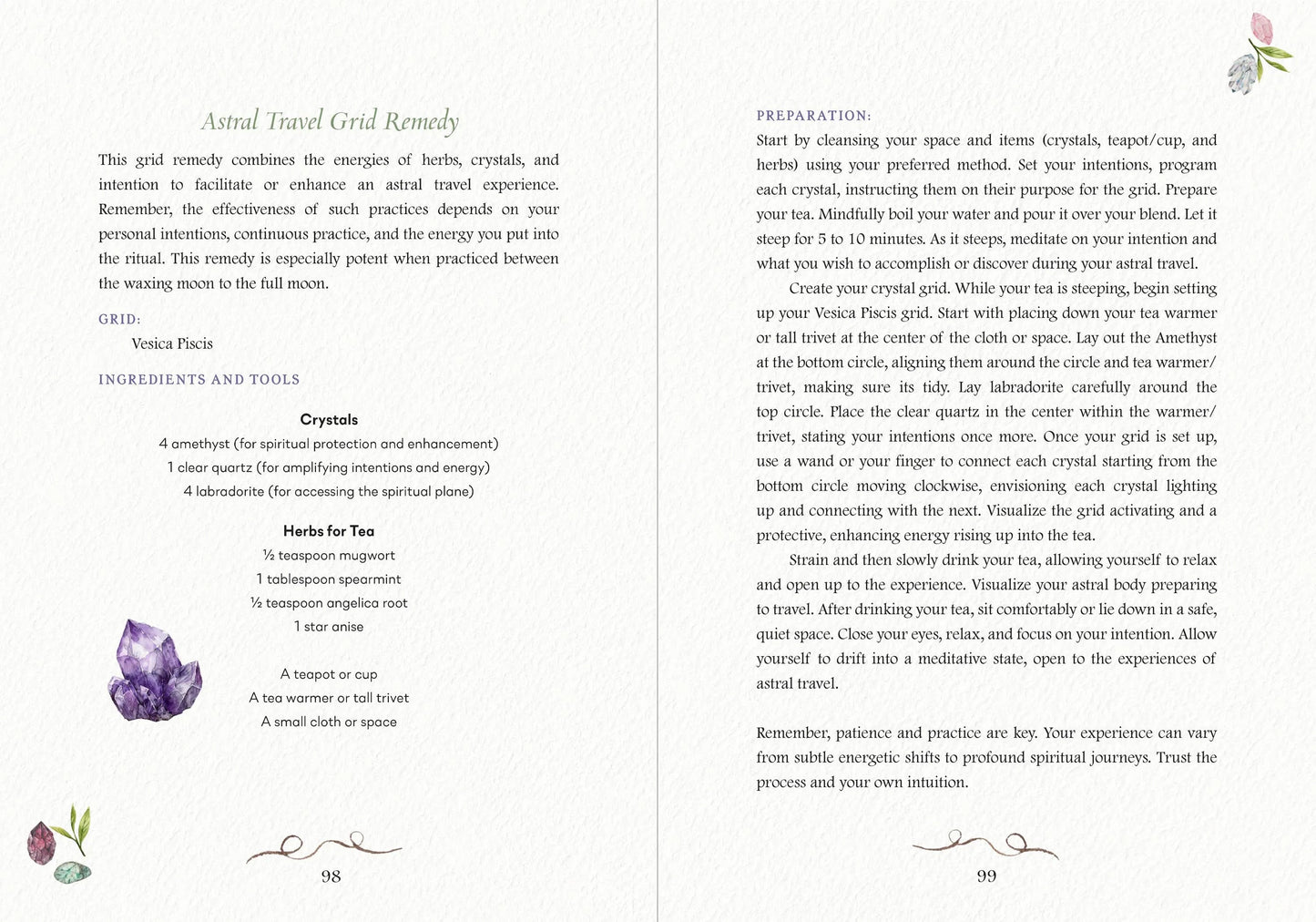 Page from a book or manual detailing an Aerial Travel Grid Remedy with text and illustrations.