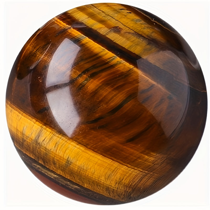Tiger's eye crystal ball on a white background