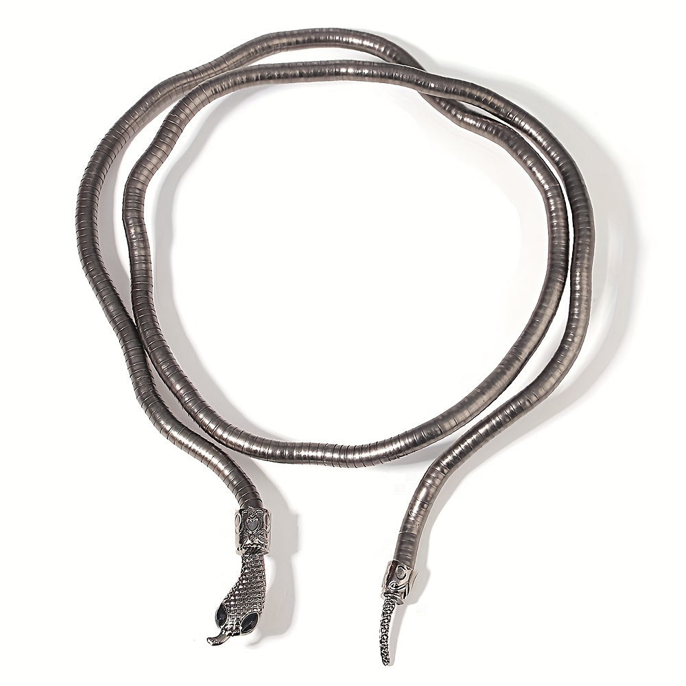 Vintage Punk Snake Chain Flexible Jewelry Necklace Bracelet Arm or Ankle Cuff in black