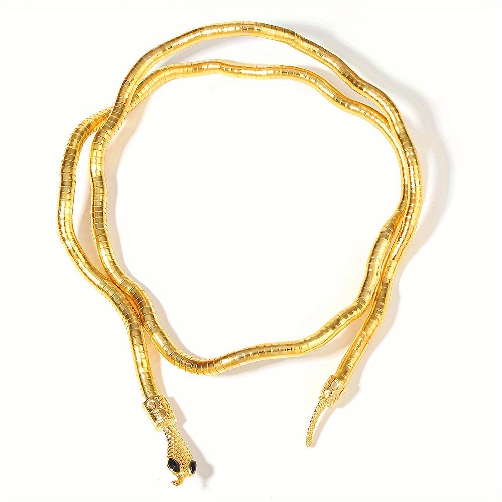 Vintage Punk Snake Chain Flexible Jewelry Necklace Bracelet Arm or Ankle Cuff in gold