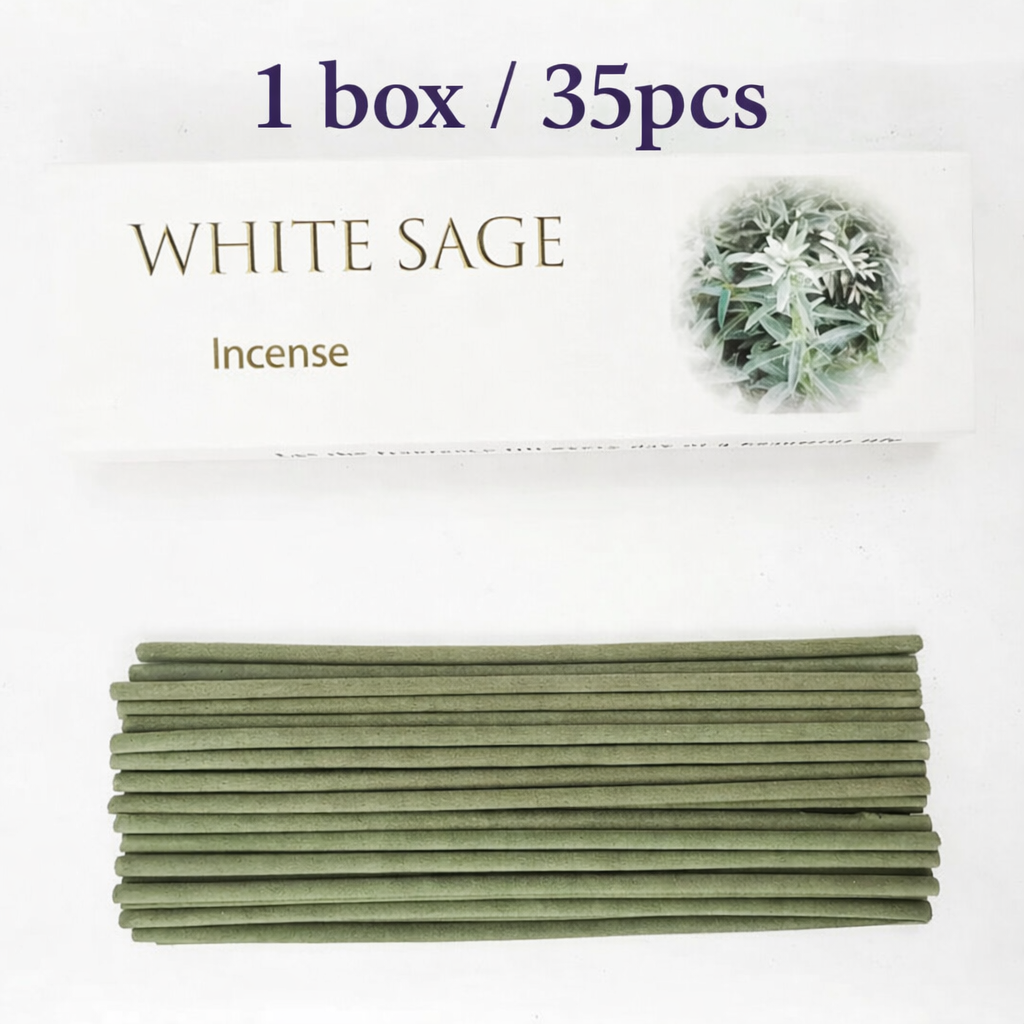 White Sage incense sticks with packaging and product image on a white background