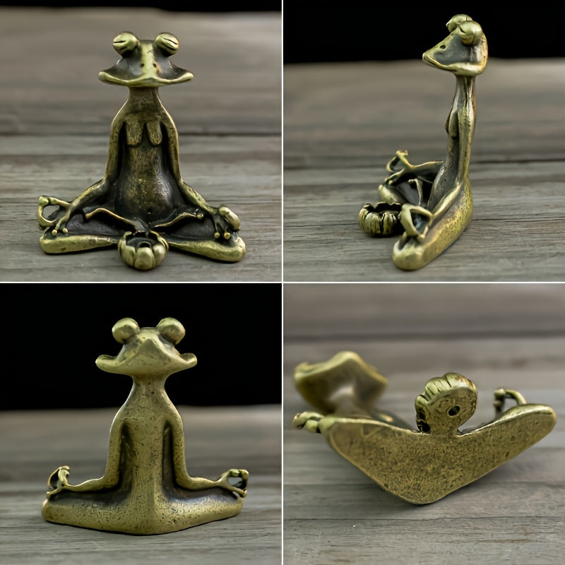 Zen frog incense burner cast iron meditation frog holder side view